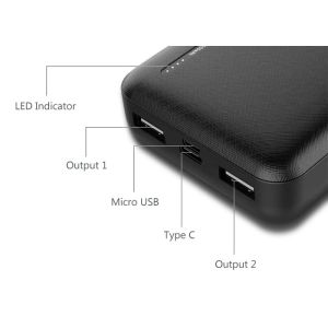 Portable Charger External Battery Power Bank 20000mAh 74Wh For IPhone IPad