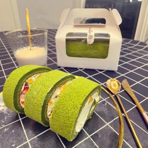 Window Roll Cake Gable Boxes Bulk With Handle & Cake Boards, Homemade & Bakery