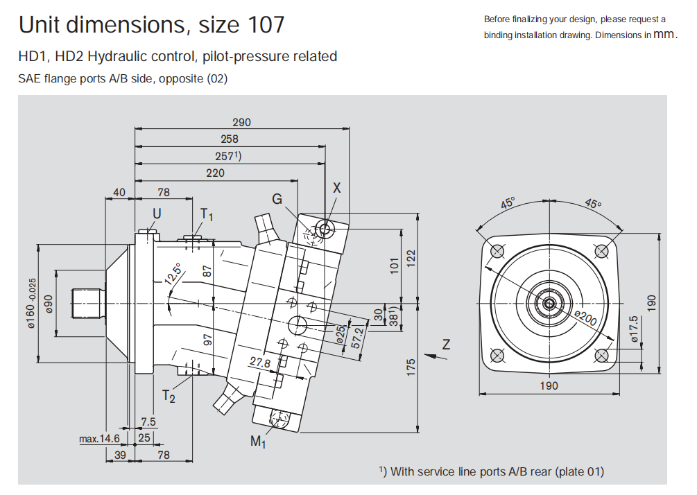 High Performance A6VM107 Variable Displacement Motors for Open Circuits