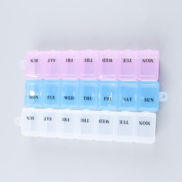 7 Days Weekly Pill Box Organizer PP Plastic Material Easy To Carry