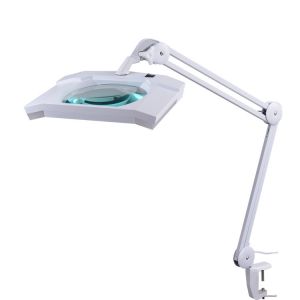 Rectangular 5 Diopter Led Magnifying Lamp Foldable Arm Full Metal Body