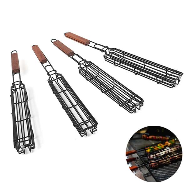 Quality Steak Potato Chips Kabob Shrimp Grilling Basket 48*6cm Nonstick wholesale