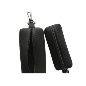 Tube Neoprene Promotional Products Zipper Pencil Case Lightweight With Carabiner