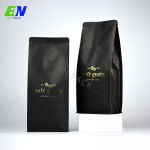 Cheap Gold foil Black Kraft Coffee Bags Coffee Bags Wholesale Coffee Valve Bag for sale