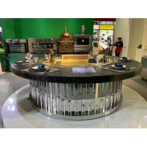 Stainless Steel 304 Teppanyaki Grill Table with 10 Seats and 8KW Heat Power for