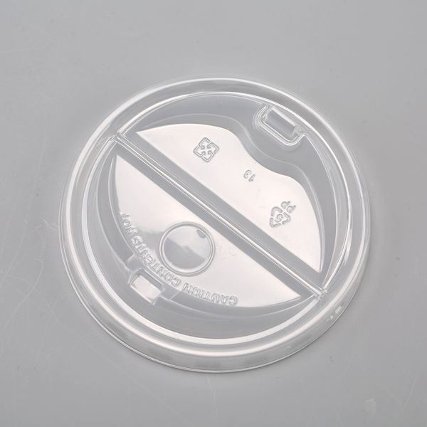 Quality Pp Half Open Coffee Cup Lids 90mm White Black Renewable Resources 12oz 16oz wholesale