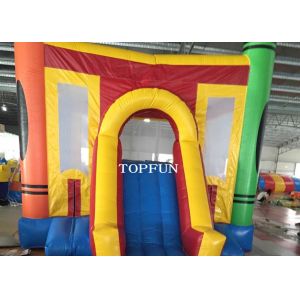 7 X 4M Amusement Park Kids Jumping Castle Inflatable With Pool Slide