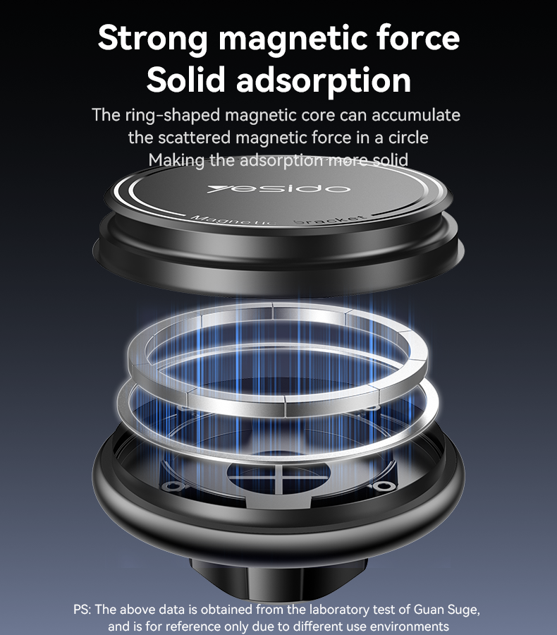 Yesido C252 360° Rotation Strong Magnetic Suction Barb Lock Car Phone Holder for