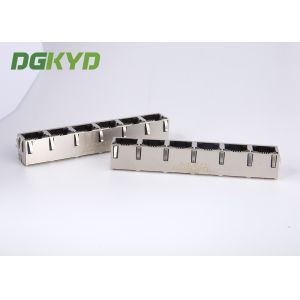 KRJ-56S8P8C1X6YGNL Shielded 1 X 6 Ports Rj45 Female Jack Multi Rj45 With LEDs