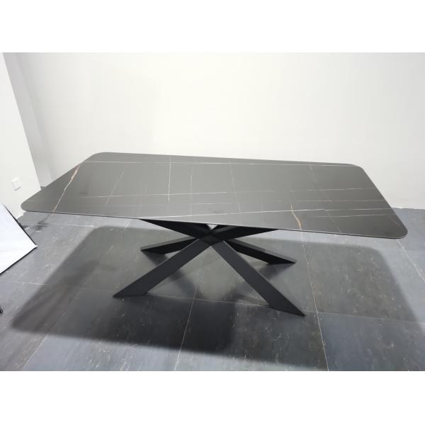 6-8 Person Ceramic Marble Top Stainless Steel Dining Table With Chair Dining Room Furniture Set