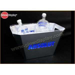 Cheap Acylic LED Ice Bucket Oval Shape With black outside , light inside for sale