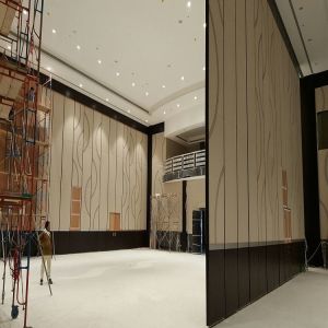Acoustic Sliding Folding Partition Walls On Wheels / Meeting Room Partition