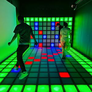 LED Interactive Floor Tiles Jumping Grid For Amusement Park
