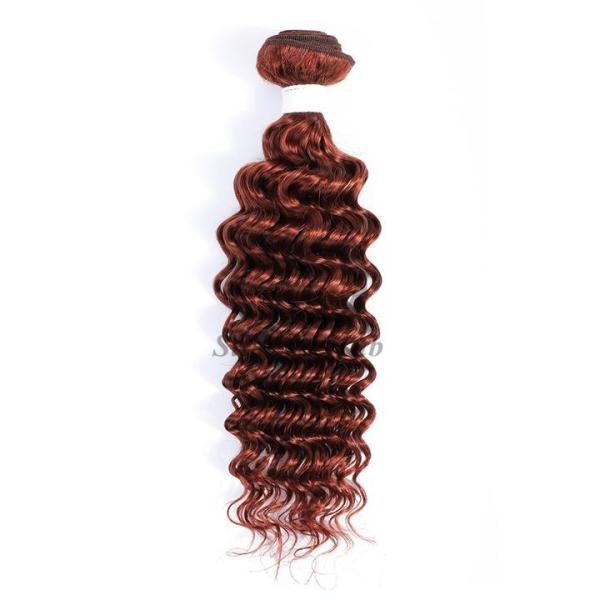 #33 Dark Auburn Deep Wave Remy Human Hair Bundles Sew In Weave Bundles Brazilian Bundle Deals