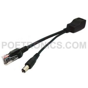 Shielded Passive POE Splitter with Male DC connector_POE-SL802M