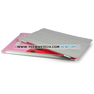 Indignant Bird Pattern Magnetic Smart Cover With Back Hard Case For iPad 2 - Red