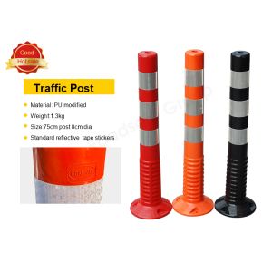 Flexible Bollard Safety Warning Post with 8cm Post Diameter 20cm Base Diameter