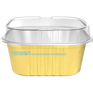 10 Oz Baking Cups Aluminum Foil Cupcake Cups With Lids Square 300ml Cake Pan For