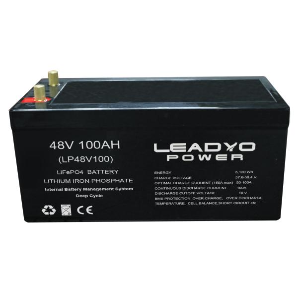 Quality IP67 Lithium Ferro Phosphate 48V 51.2V 105Ah Golf Cart Battery Peak Current 300A/10s Continuous Discharge Current 100A wholesale