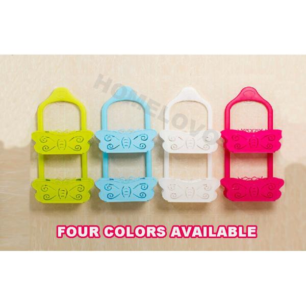 Blue Butterfly adhesive removable wall hanging hooks with Big Sucker