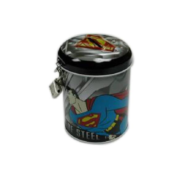 Quality Cylinder Shape Sealed Tin Cans , Money Tin Can Customized Logo Long Use Life wholesale