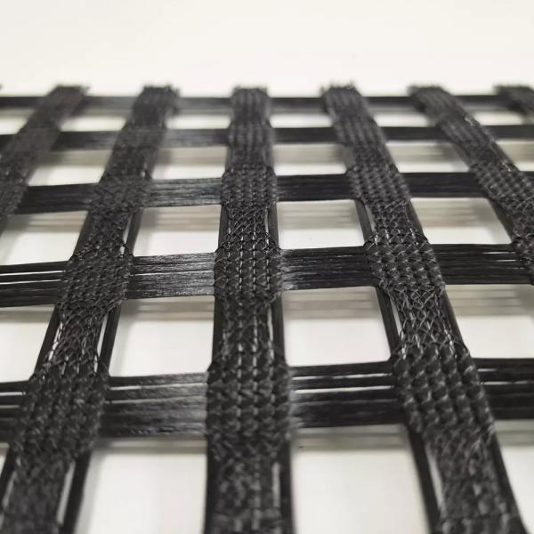 Road Construction Polyester Geogrid Mesh Warp Knitted Geogrid For Asphalt