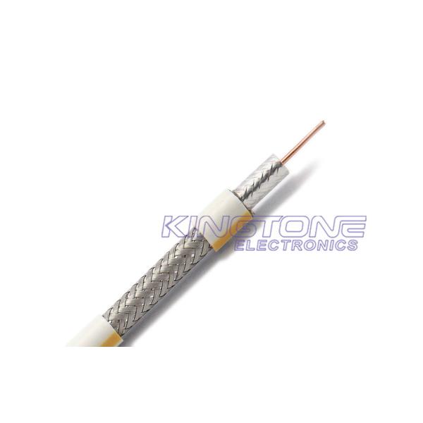 Quality AL Braiding Digital Coaxial Cable RG6 Quad Shield 18 AWG with CMR PVC Jacket wholesale
