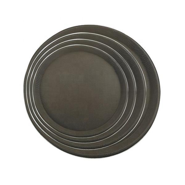 Commercial Nonslip Round Plastic Tray Large Recycled Plastic Plates Rubber
