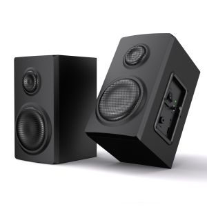 AC Powered Bookshelf Speaker Dual Audio Input Wired Home Bluetooth Speaker for