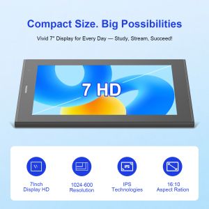C idea 7 inch Wifi Tablet with Case 8+256GB Storage Quad Core Processor 600x1024