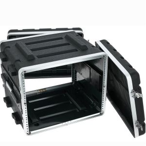 Durable ABS 8U 19 Inch Rack Case / Pa Dj Flight Case 4X Heavy Duty Twist Latches