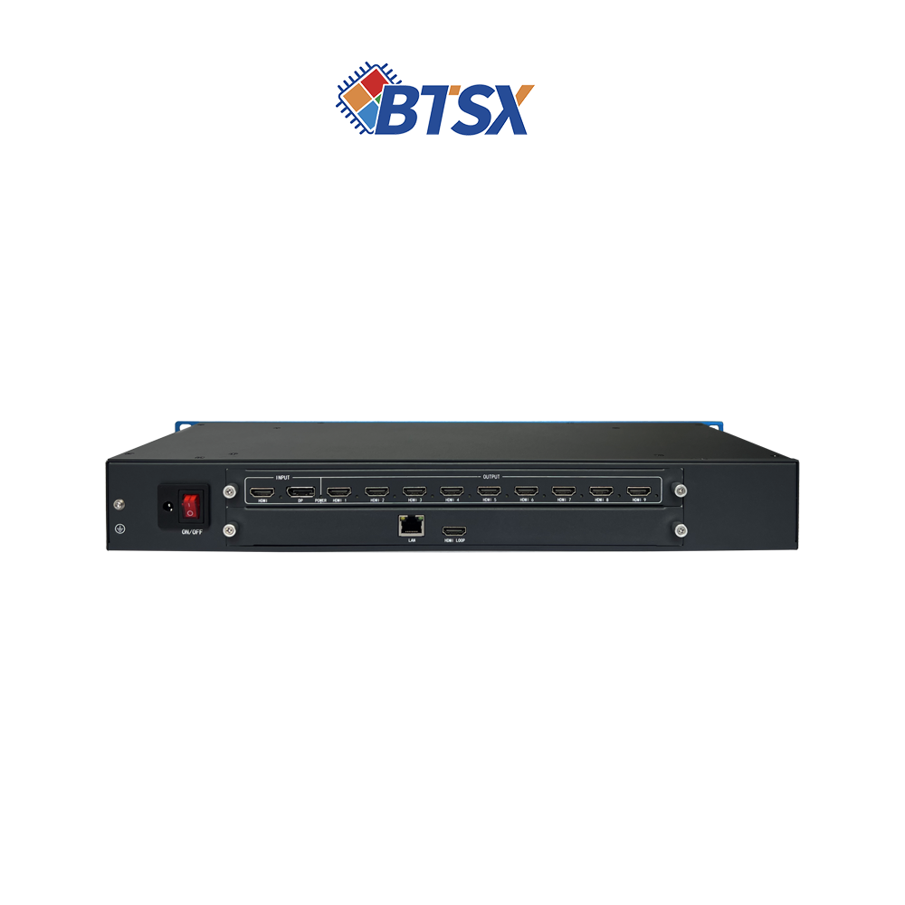 BIT-Dec64-09: Professional 4K60 Decoder & Video Wall Processor - 9 HDMI Outputs for Multi-Screen Display Control