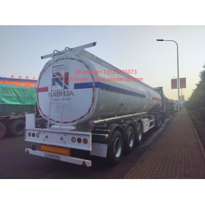 3Axles White Oil Tank Semi Trailer With 45CBM Loading Capacity
