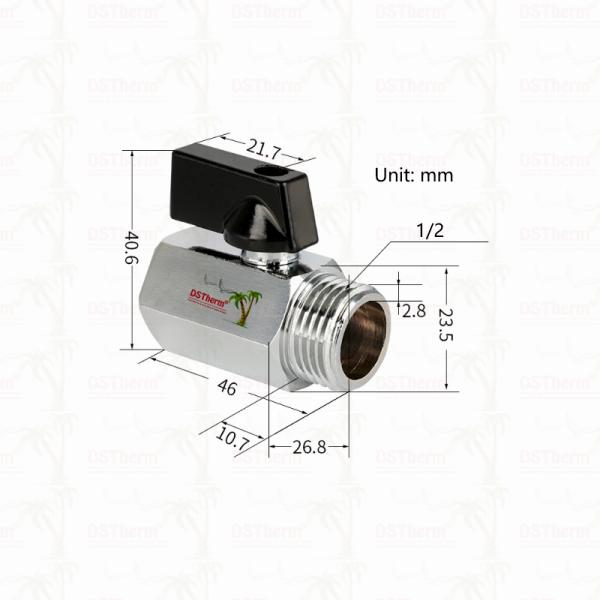 Nickel Plated Mini Ball Valve For Plumbing System 1/2'' Corrosion Resistance Space Efficiency