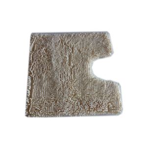 Polyester Chenille Bath Rugs with Foam PVC Backing , White