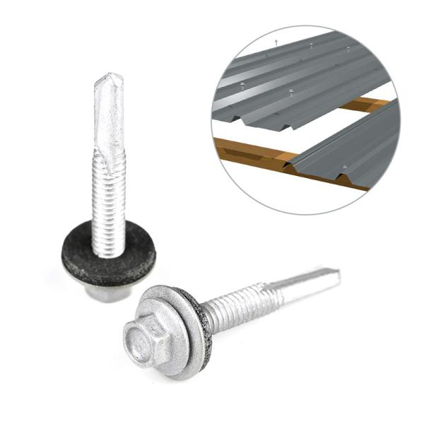 Quality Metric Bimetal Self Drilling Screw with Hex Washer Head and EPDM Rubber Washer wholesale