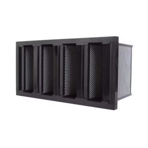 Compact Air Filters For HVAC Systems , Carbon Fiberglass Filter V Bank Hepa