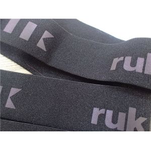 Heat Transfer Logo On Polyester Elastic Webbing / Clothing Elastic Band
