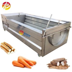 Industrial Roller Brush Ginger Peanut Potato Tomato Onion Washer with 1.5kw