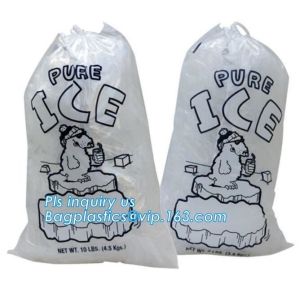 COMPOSTABLE customized ice bag with drawstring, Food Industrial Use Plastic
