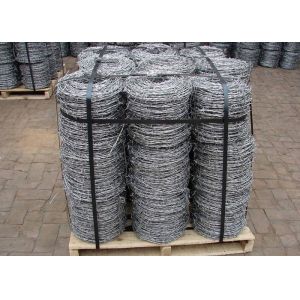Double Strand 2MM Coiled Barbed Wire Mesh , Highway GI Wire Mesh