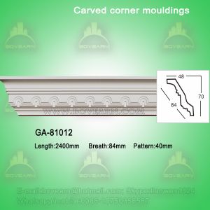 Cheap Factory Price PU Foam Carved Crown Cornice Mouldings for sale