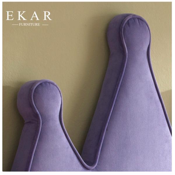Crown Shaped Headboard High Fabric Bed For Girl