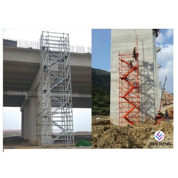 Quality Galvanized Zinc Plating Stairwell Scaffold Tower , Cuplock Stair Tower With 1.2m Width wholesale