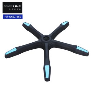 Black Office Chair Swivel Base Smooth Movement Radius 340mm With Wheels