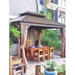 China Hardtop Gazebo Roof Pavilion Aluminium Gazebo 3x3x2.7M Outdoor Garden on sale