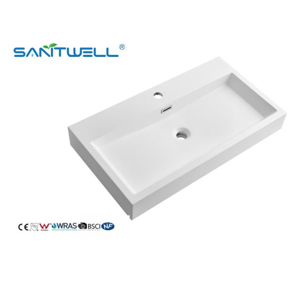 Quality Wholesale China SW6002-765 Suppliers Stone Basins Glossy White Various Sizes Customized Washing Hand Basins wholesale