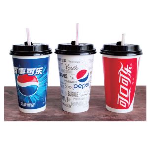 16Oz Disposable Paper Coffee Cup single wall PE coating customized