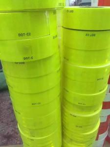 China Trailer Flourescent Yellow Green Reflective Conspicuity Tape PSA Adhesive DOT C2 on sale