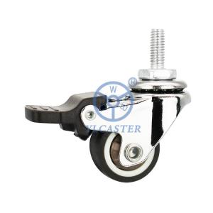 China Soft Furniture Casters Total Lock Brown Wheel Swivel TPR Mobile Market Stall Casters on sale